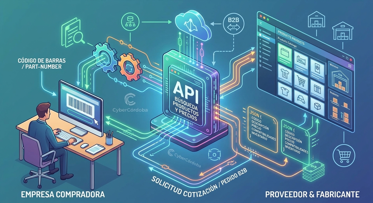 APIs para búsqueda de productos, precios y compatibilidades.